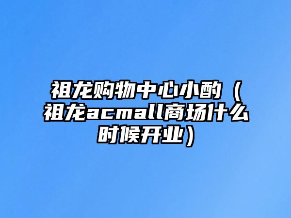 祖龍購物中心小酌（祖龍acmall商場什么時候開業(yè)）