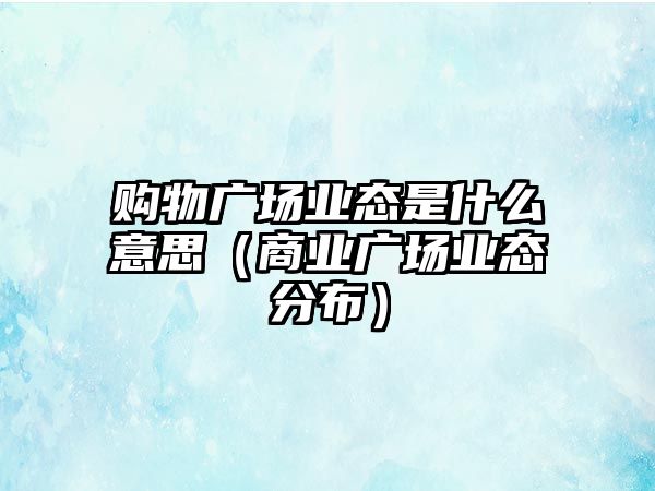 購物廣場業(yè)態(tài)是什么意思（商業(yè)廣場業(yè)態(tài)分布）