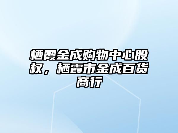 棲霞金成購物中心股權，棲霞市金成百貨商行